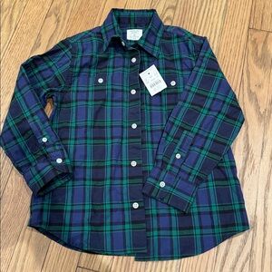 Crewcuts Blue and Green Plaid Shirt